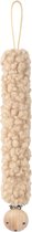 Warm beige teddy speenkoord met houten clip.