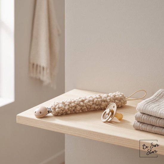 Be Sure Store® Warm Beige Teddy Speenkoord - Teddy - Kraamcadeau - Speenkoord - Speendoekje van Be Sure Store® — afbeelding 4