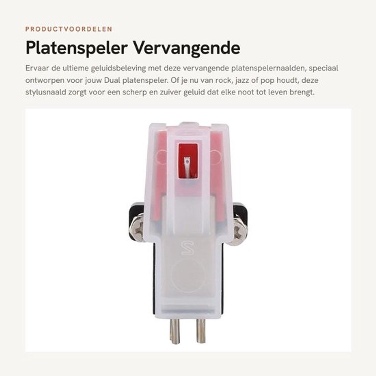 Platenspelernaald Hoge Output - Vervangende Naald - Dual Moving Magnet - Nauwkeurige Geluidsweergave - Duurzaam - Geschikt voor Fonograaf - Grammofoonnaald