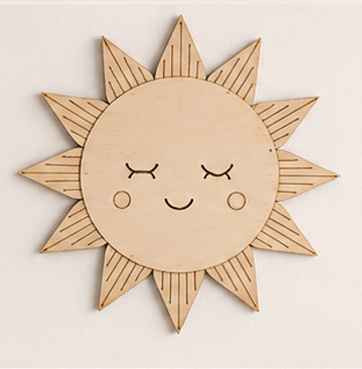 Houten Zon Wanddecoratie Babykamer | Boho Nursery Wall Decor | Babykamer Decoratie | Scandinavisch | Berkenhout