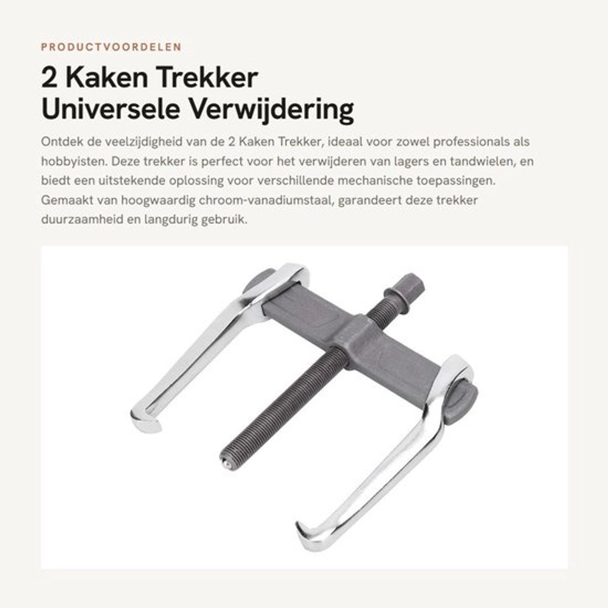 Trekker 2 Kaken - Verstelbare Momentsleutel - Universele Trekker - Duurzaam Chroom-Vanadiumstaal - Flexibel in Gebruik - Voor Autoreparatie - Lagertrekker