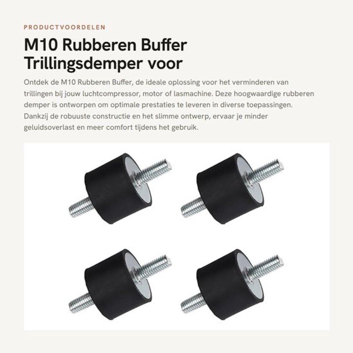 Rubberen Buffer Gloednieuw - Trillingsdemper - Anti-vibratie - Silentblok - Bevestigingen - Robuuste Constructie
