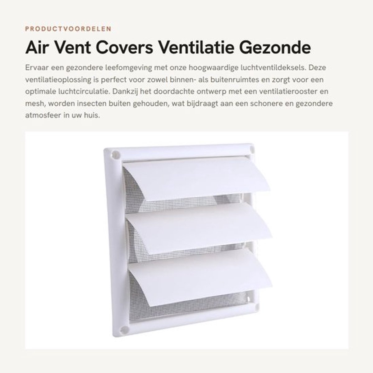 Luchtrooster Vierkant 20x20cm - Ventilatierooster - Kunststof - Filter - Hoogwaardige Kwaliteit - Klantgericht