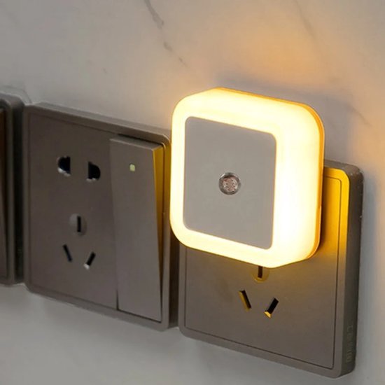 2x LED-nachtlampje, warmwit, fitting met schemersensor voor kinderen van Merkloos — afbeelding 3