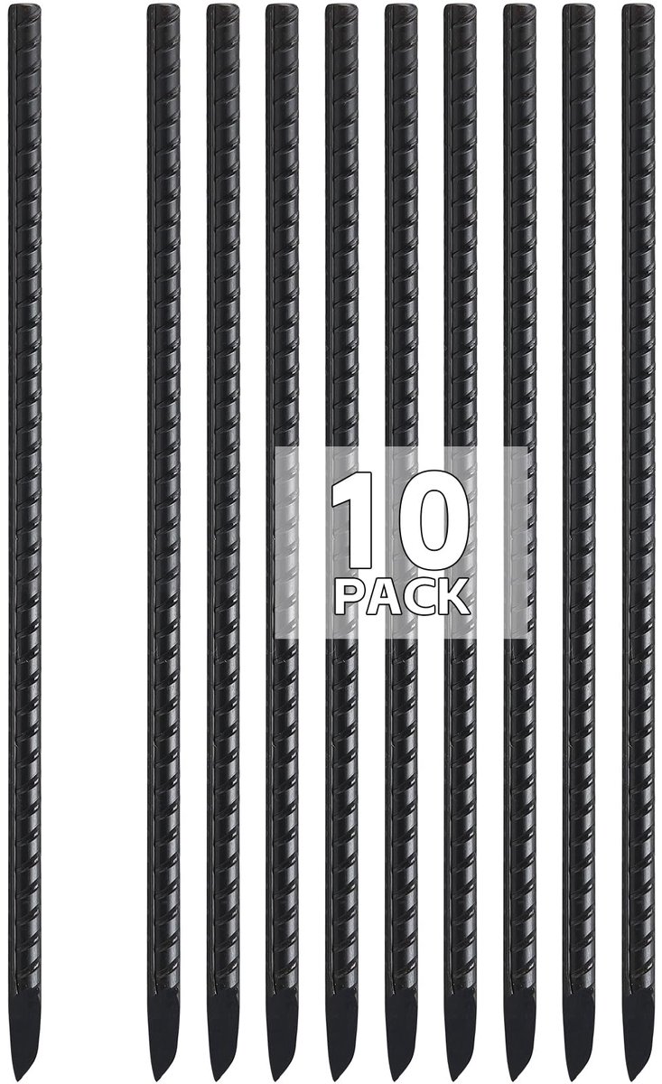 SnelShoppen - Heavy Duty Tentharingen 41 cm - 10 Stuks Grondpalen - Rechte Metalen Palen voor Betonvorm, Landschapsarchitectuur, Kampeertent en Hout -