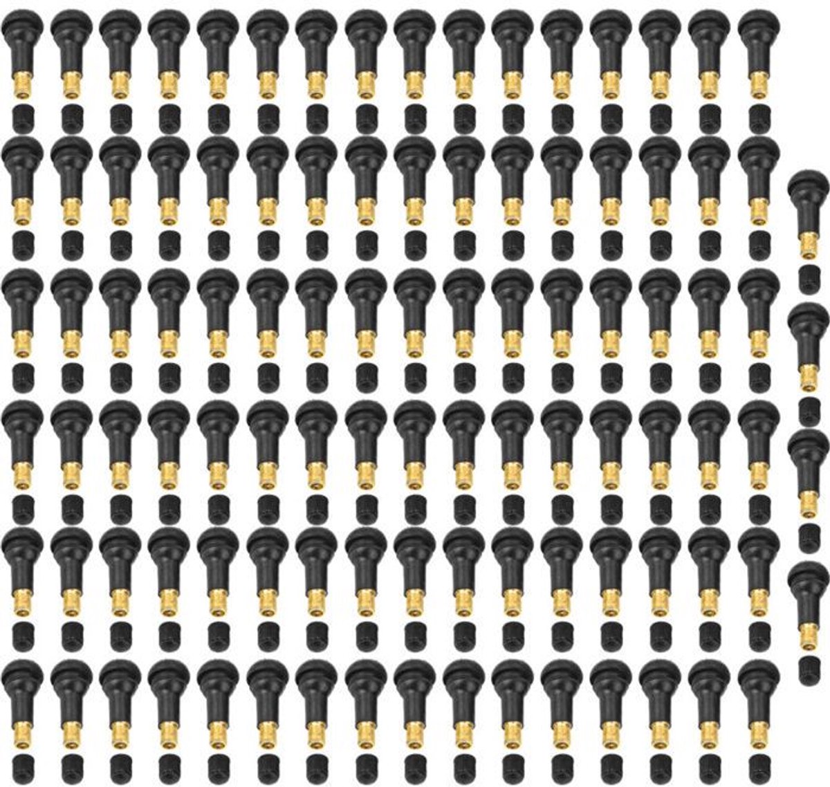 Bandenventielen, 100 stuks, universele vervangingsonderdelen Geschikt voor auto's en motorfietsen (TR413)