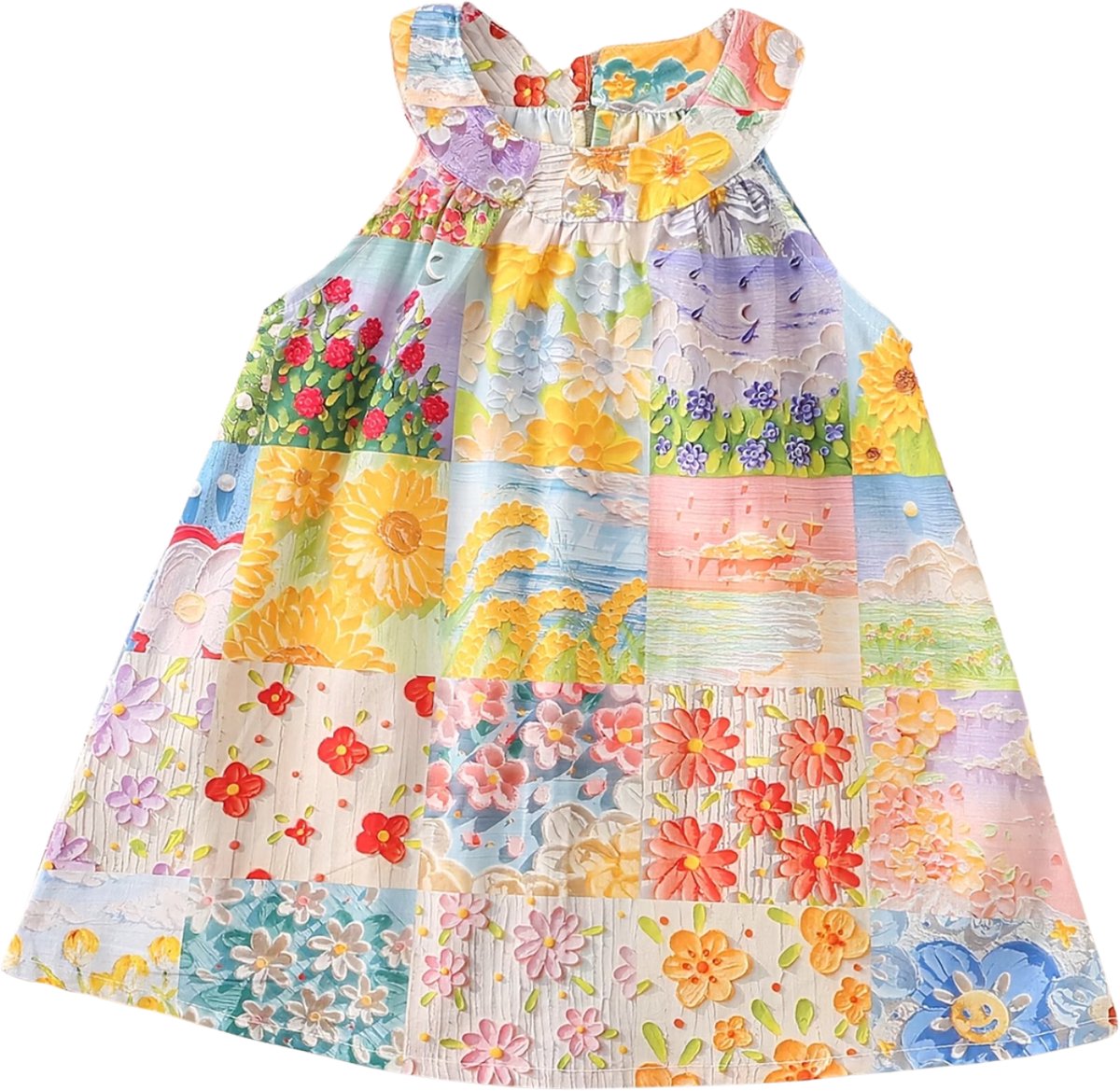 Currero Zomerjurk Meisjes Zomerjurken Kinderen Jurk Meisje Ibiza Stijl Sundress Kinderkleding 9-12 Maanden Geel