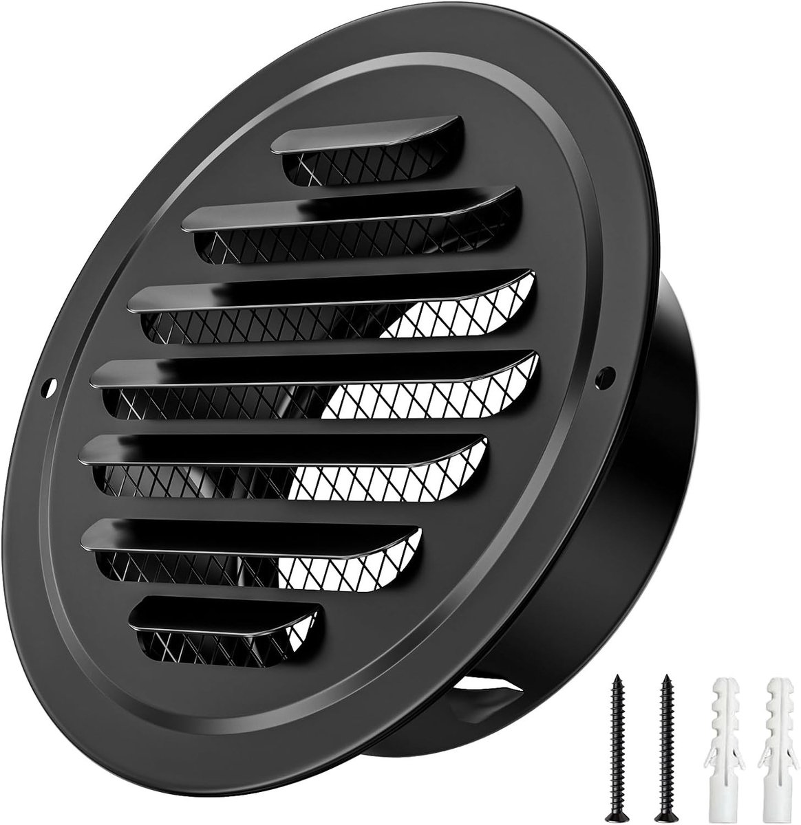 Rond ventilatierooster met insectenbescherming 100 mm van roestvrij staal voor keuken en b