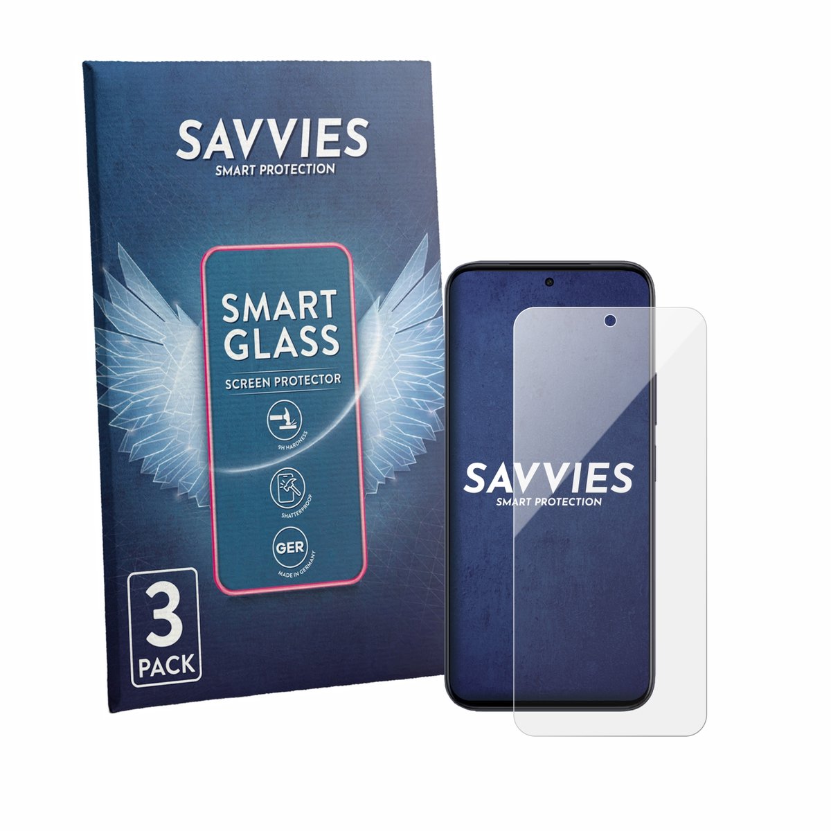3 Stuks Savvies Screenprotector - geschikt voor Vivo Y6a - beschermfolie glas transparant