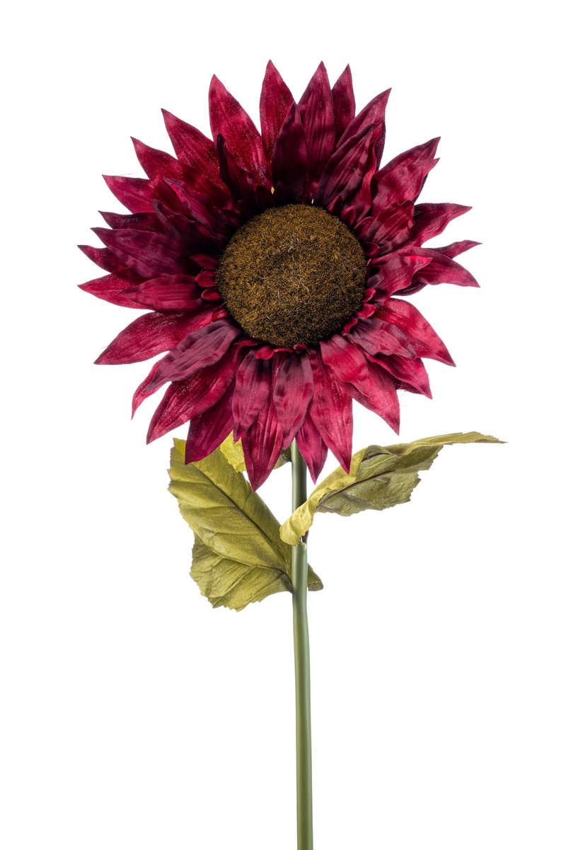 Emerald Kunstbloem Zonnebloem XL 90cm bordeaux - Kunstplant voor binnen