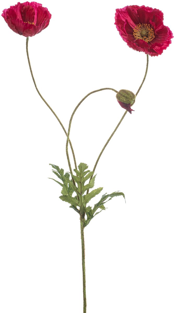 Emerald Kunstbloem Klaproos fuchsia 75cm - Kunstplant voor binnen