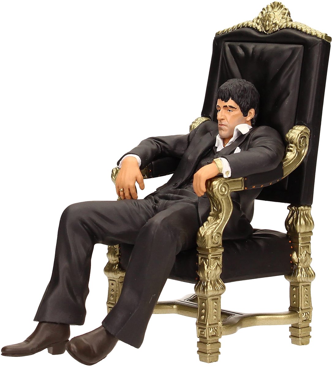 SnelShoppen - Scarface Tony Montana Figuur 18 cm Zwart/Goud - Officiële Merchandising - 100% Kunststof - In Geschenkverpakking voor Kinderen en Verzam