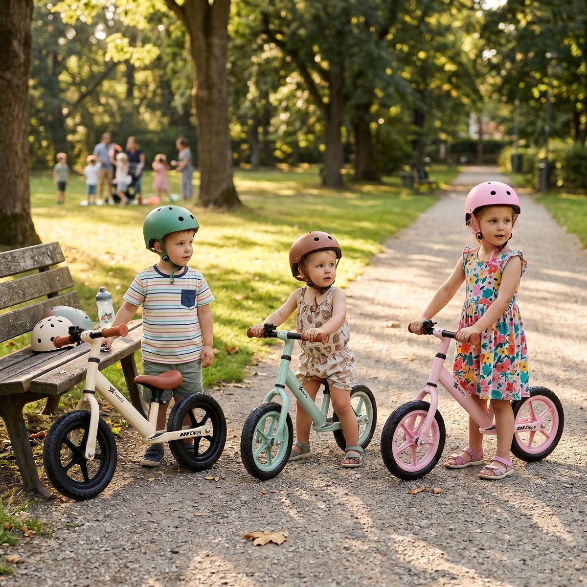 SnelShoppen - Twinly Balansfiets voor Kinderen 3-6 Jaar - Zippy-Fiets zonder Pedalen - Verstelbare Zitting 80-125 cm - Groene Evenwichts- en Coördinat