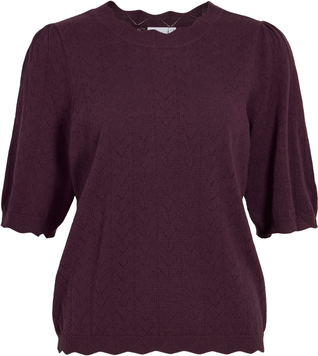 Vila Trui Viemi O-neck 2/4 Sleeve Knit Top/te 14118966 Port Royale Dames Maat - L