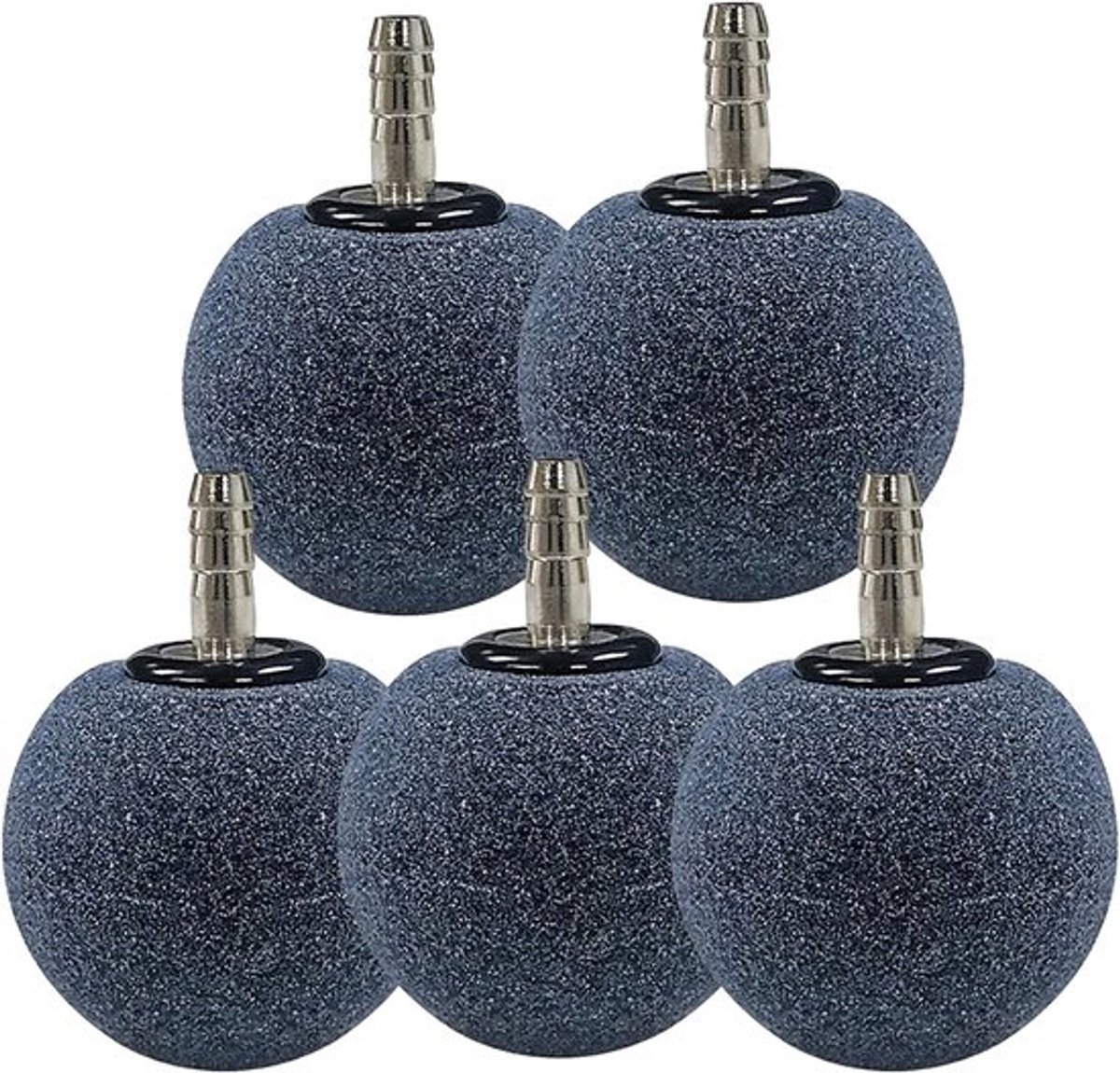 Aquariumdecoratie - Zwarte stille luchtstenen, nano-zuurstofdiffusers, geschikt voor aquariums, 5 stenen, 50 mm - Terracotta - Blauw