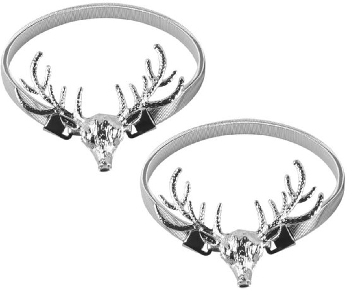 Gordijnbinders 2-pack - Decoratieve Gordijnclips - Metalen Constructie - Flexibele Elasticiteit - Robuust en Betrouwbaar - Voor Thuis en Hotel