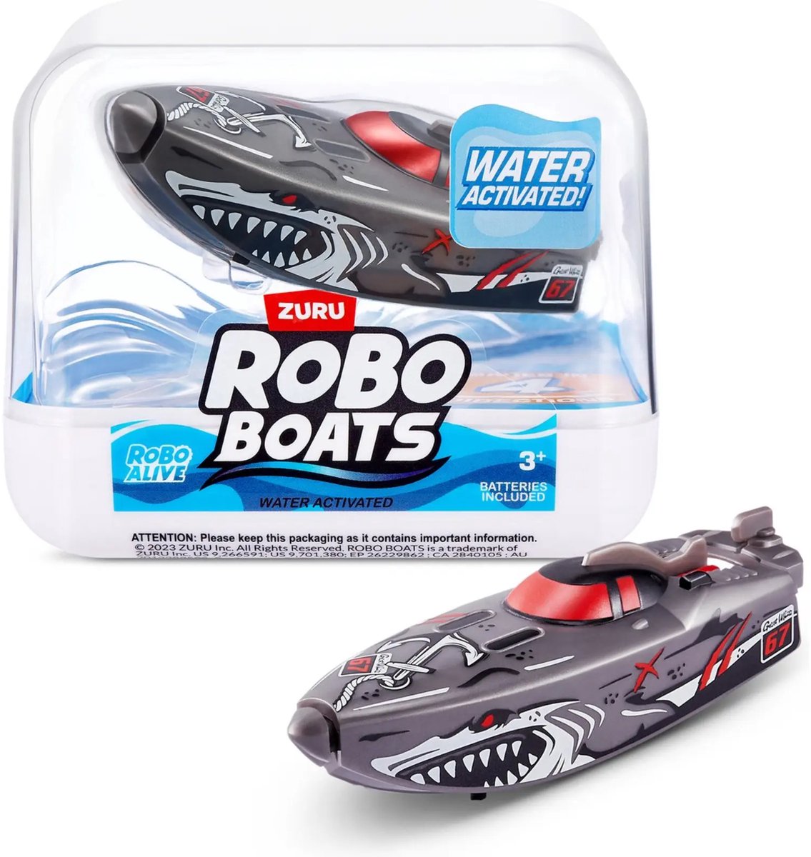 Zuru Robo Alive Robo Boats grijs - Op Water - Zwembad - Buitenspeelgoed