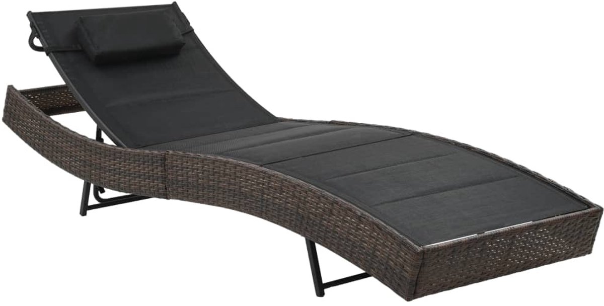 Ligbed - Tuin - Zonnebed - Ligstoel - Loungebed - Weerbestendig - Verstelbaar - Buiten - Opklapbaar - Bruin