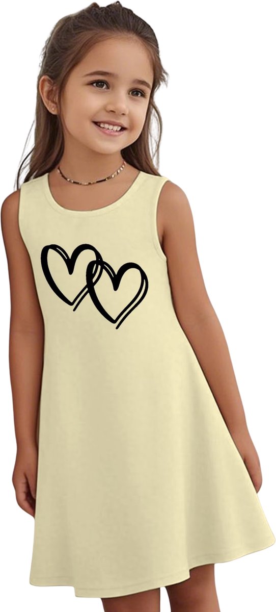 Currero Zomerjurk Meisjes Zomerjurken Kinderen Jurk Meisje Ibiza Stijl Sundress Kinderkleding 11-12 Jaar Abrikoos
