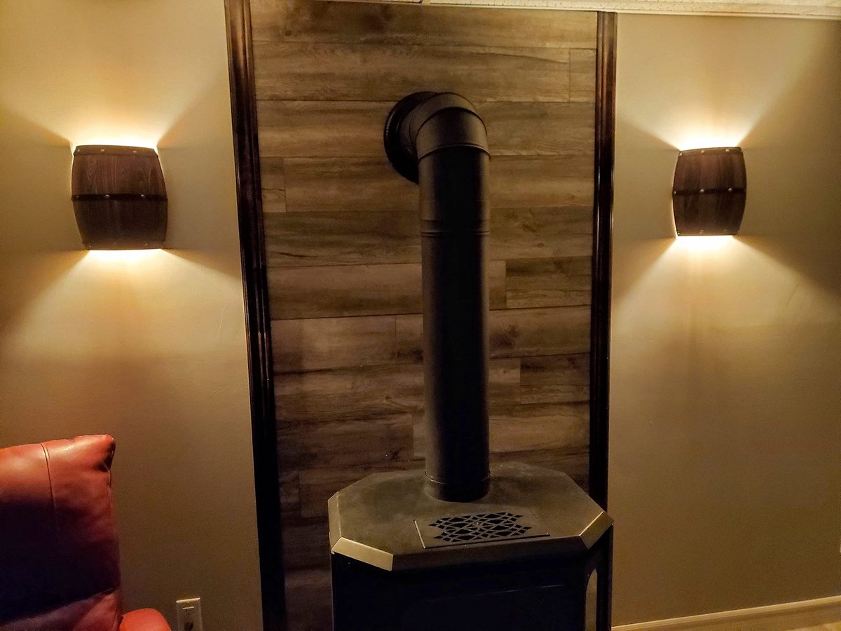 Set van 2 Antieke Houten Wandlampen voor Bar en Restaurant