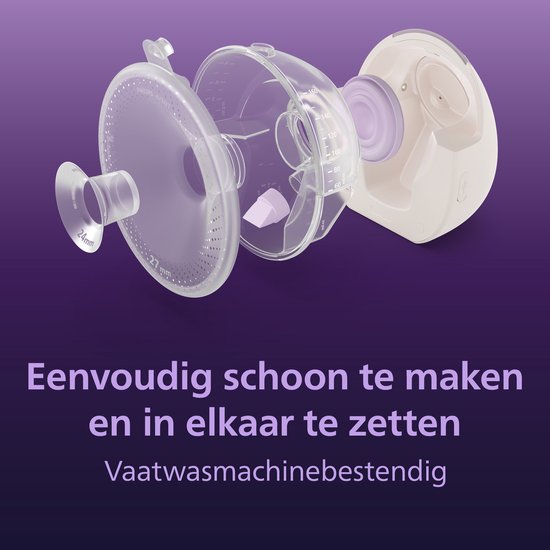 Philips Avent Natural Care Handsfree Wearable Borstkolf SCF494/21 - Draadloze Enkele Elektrische Borstkolf - Stille Borstkolf voor Onderweg - Inclusief Alle Maten - Oplaadbaar - Past in BH - Lekvrij Ontwerp van Philips Avent — afbeelding 4