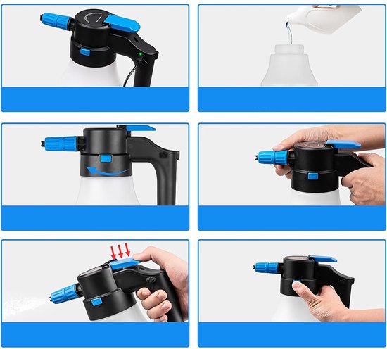 1,5L Elektrisch Schuimspuitpistool - Schuimspuit voor Autowassen - Draadloos Oplaadbare Spuit - Schuimspuit - PP+PE - Autowasgereedschap - Ingebouwde Batterij — afbeelding 4