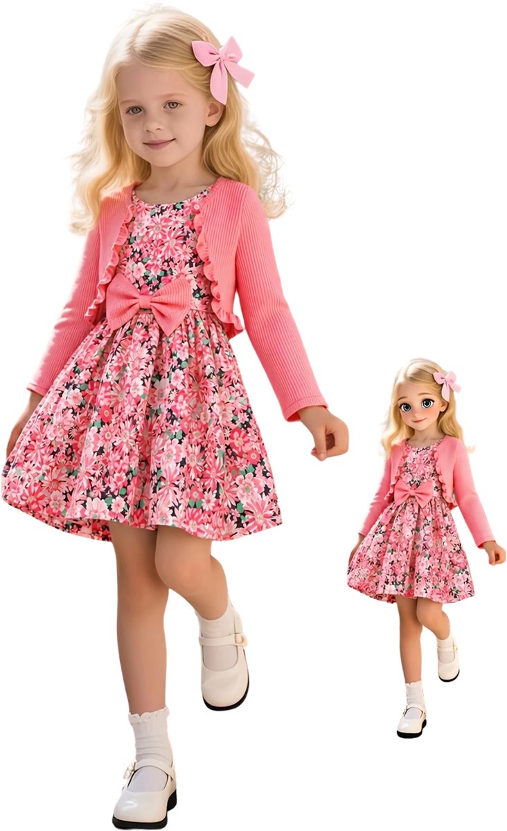 Currero Zomerjurk Meisjes Zomerjurken Kinderen Jurk Meisje Ibiza Stijl Sundress Kinderkleding 7-8 Jaar Perzik