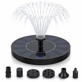 Solar Fontein op Zonne energie - 3 opzetstukken - Waterfontein - Fonteintje - Fonteinpomp voor Tuin / Vijver / Zwembad / Vogel bad - ⌀160mm