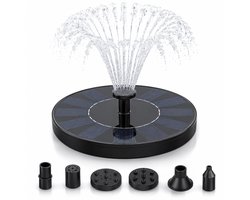 Solar Fontein op Zonne energie - 3 opzetstukken - Waterfontein - Fonteintje - Fonteinpomp voor Tuin / Vijver / Zwembad / Vogel bad - ⌀160mm