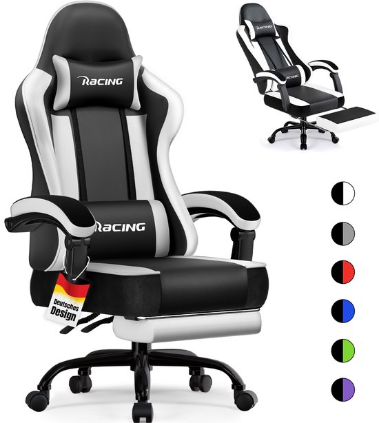 Gaming Racing Stoel Verstelbare Rugleuning Groen 150 kg