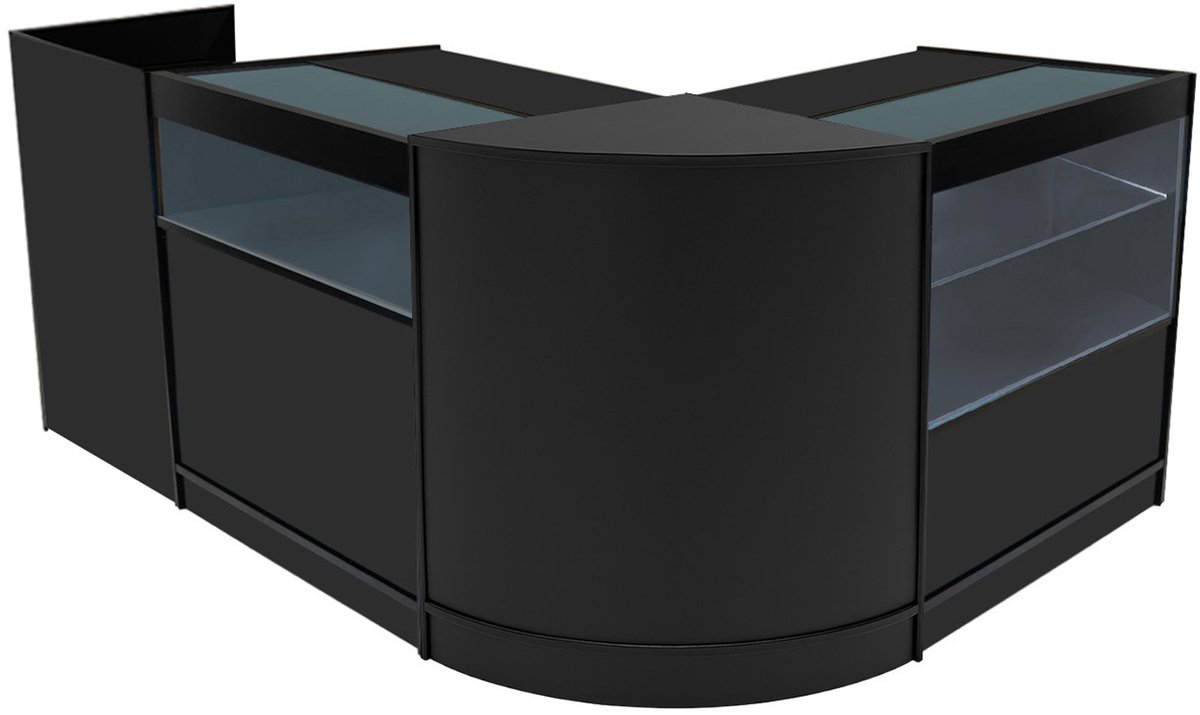 Gravity led winkel toonbank set - zwart - h 90 cm - 4-delig met led