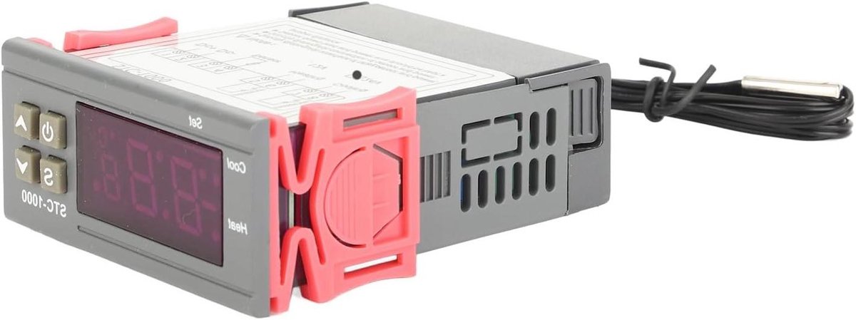 Digitale Temperatuurregelaar - Thermostaat Sensor - Stabiele Temperatuur - Dubbele Relaisuitgang - 14-230 Graden - Zwart