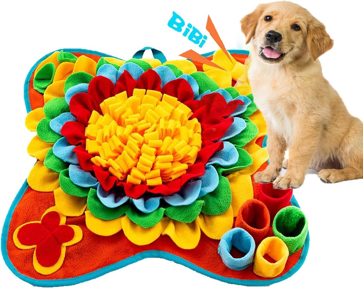 KZQ Snuffle Mat voor Honden Honden Snuffelmat Voedingsspeelgoed Anti-slip Interactief Puzzelkussen voor Kleine en Middelgrote Rassen Stimuleert Natuurlijk Zoekgedrag
