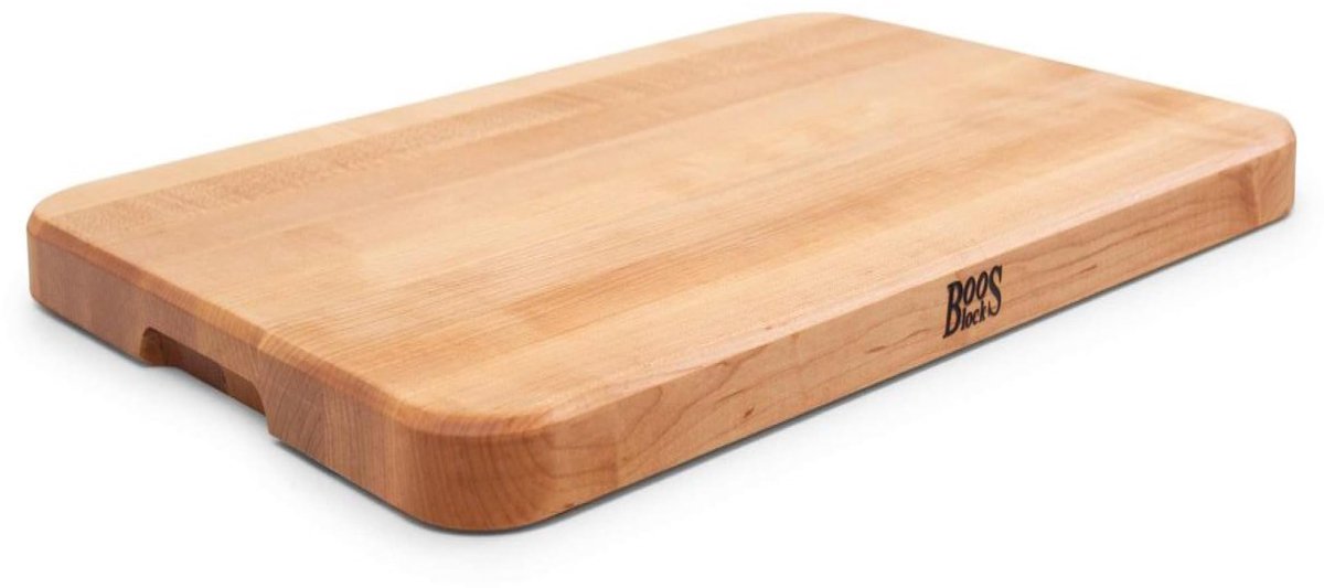 SnelShoppen - Esdoorn Snijplank Hout 43x30,5x2,5 cm - Boos Block Chop-N-Serve - Ideaal voor Keuken, Koken, Feest, BBQ en Camping - Duurzaam, Handgemaa