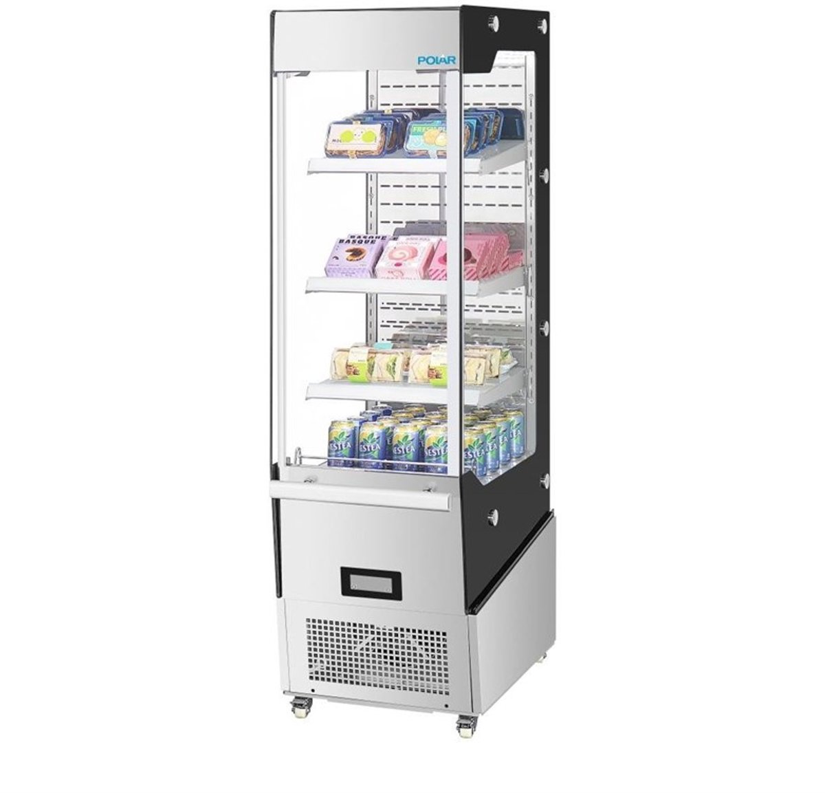 Polar G serie multideck vitrine - Horeca en supermarkt - 220 Liter RVS