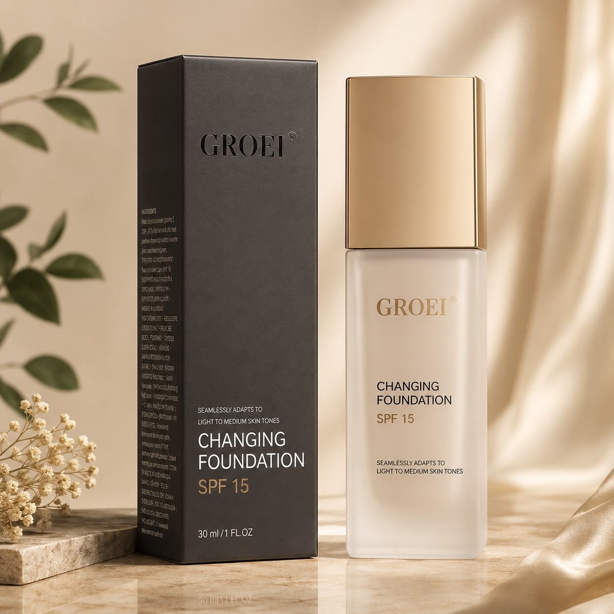 Changing Foundation - Kleurveranderende Foundation - 30ml - Groei
