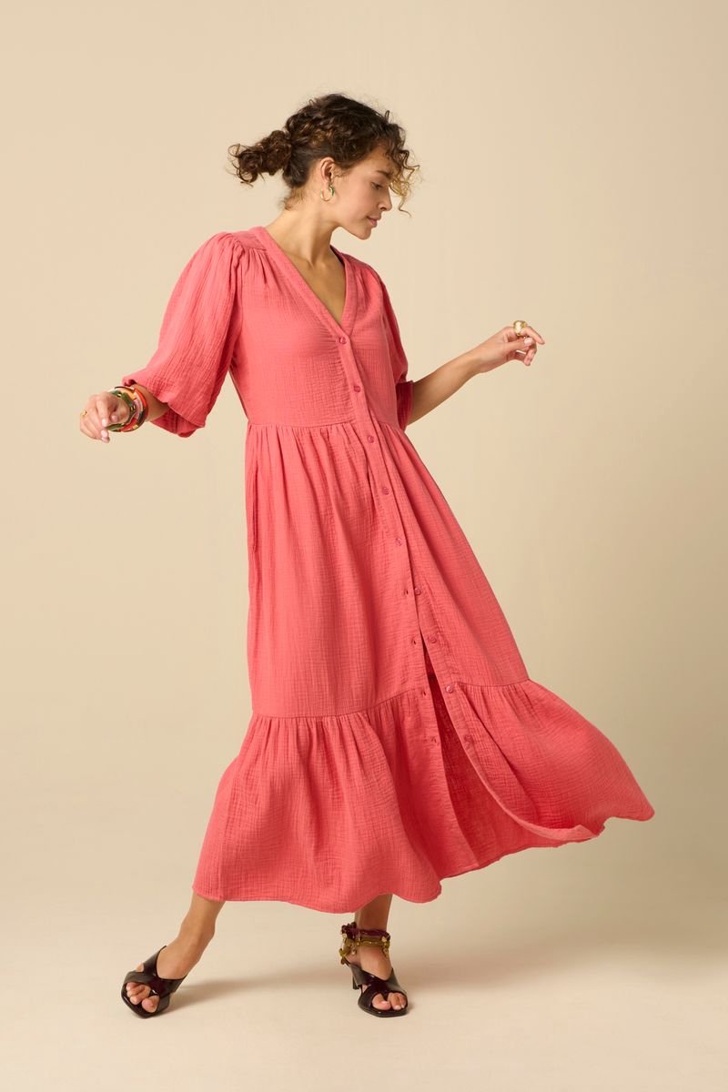 Sissy-Boy - Rode maxi jurk met ballon mouwen