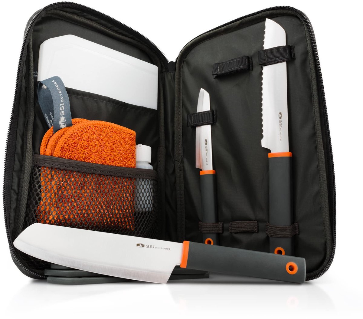 SnelShoppen - GSI Outdoors Santoku Messenset voor Volwassenen - Uniseks, Meerkleurige Keukenmessen, Ideaal voor Koken, BBQ, Camping en Tuin - Hoogwaar
