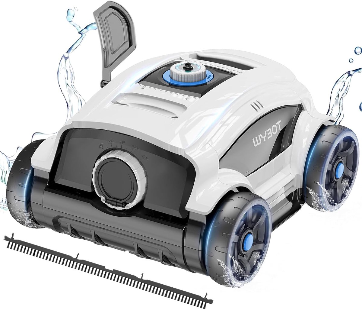 SnelShoppen - Zwembadrobot Accu 130 Minuten, Sterke Prestaties, Dubbele Aandrijfmotoren, Snelle Waterafvoer, Zwembadzuiger voor Bovengrond/Buitenzwemb