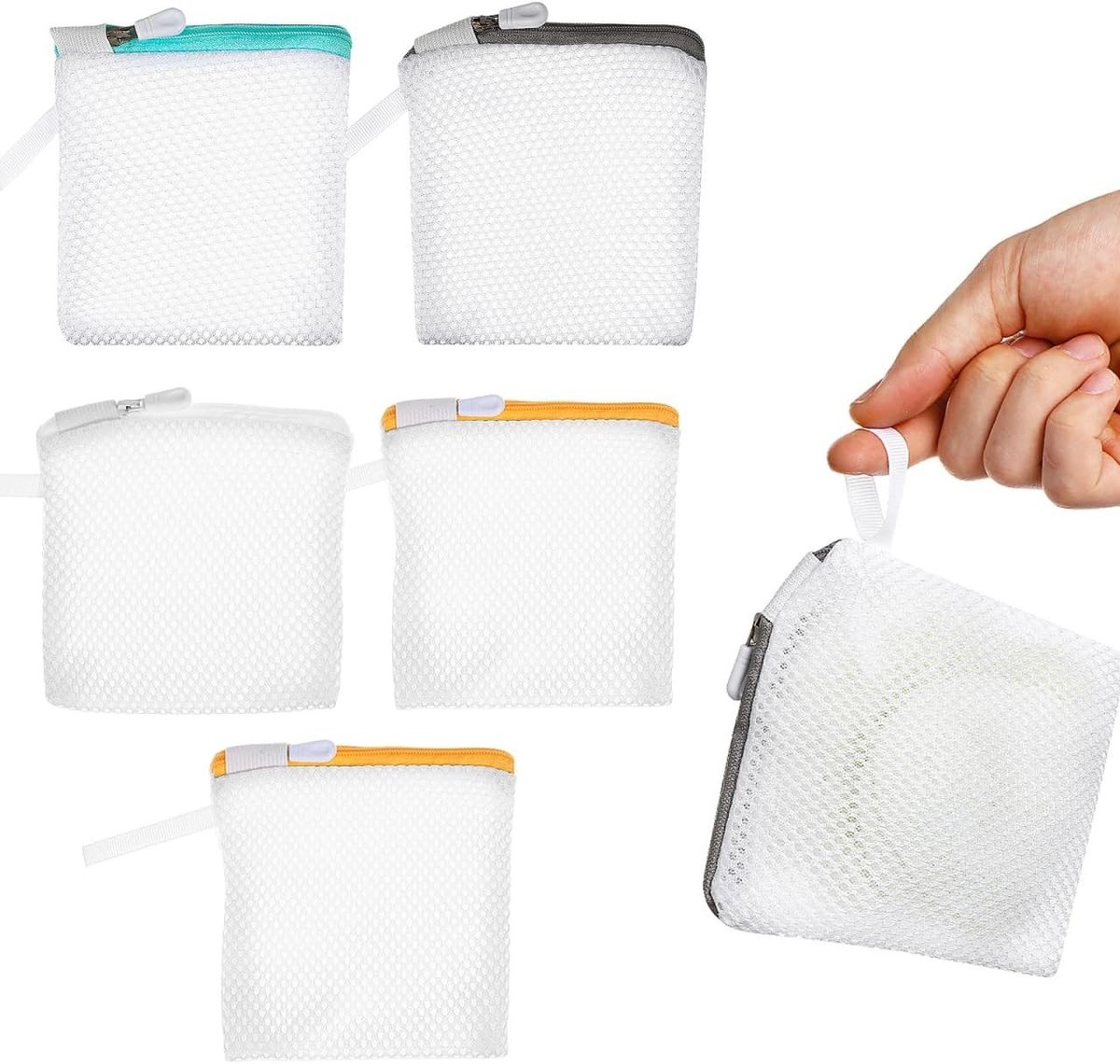 6 Stuks Kleine Mesh Waszakken voor Delicaten en Ondergoed, Ideaal voor Reizen en Thuisgebruik, Organiseer Je Lingerie en Kleding Efficiënt