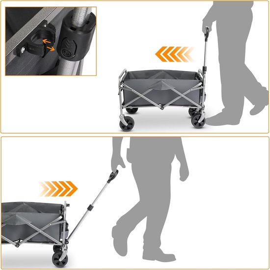CINK & Co® Opvouwbare Bolderkar - 100 kg - Terreinwielen - Grijs — afbeelding 2