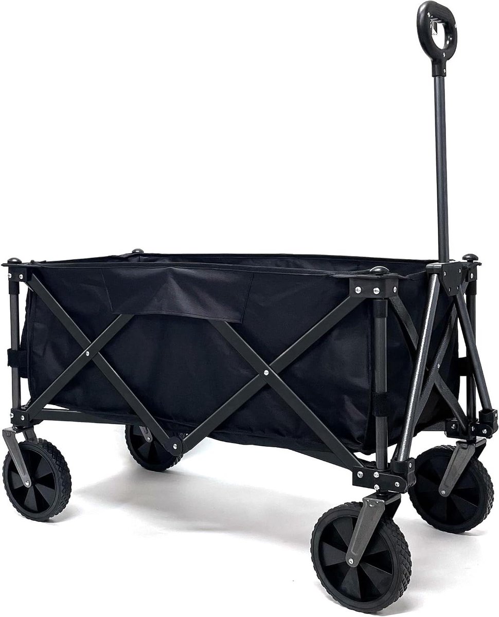 Handkar Opvouwbaar - Draagwagen Stevig - Spullen Vervoeren - Grote Capaciteit - 110 Liter - Zwart