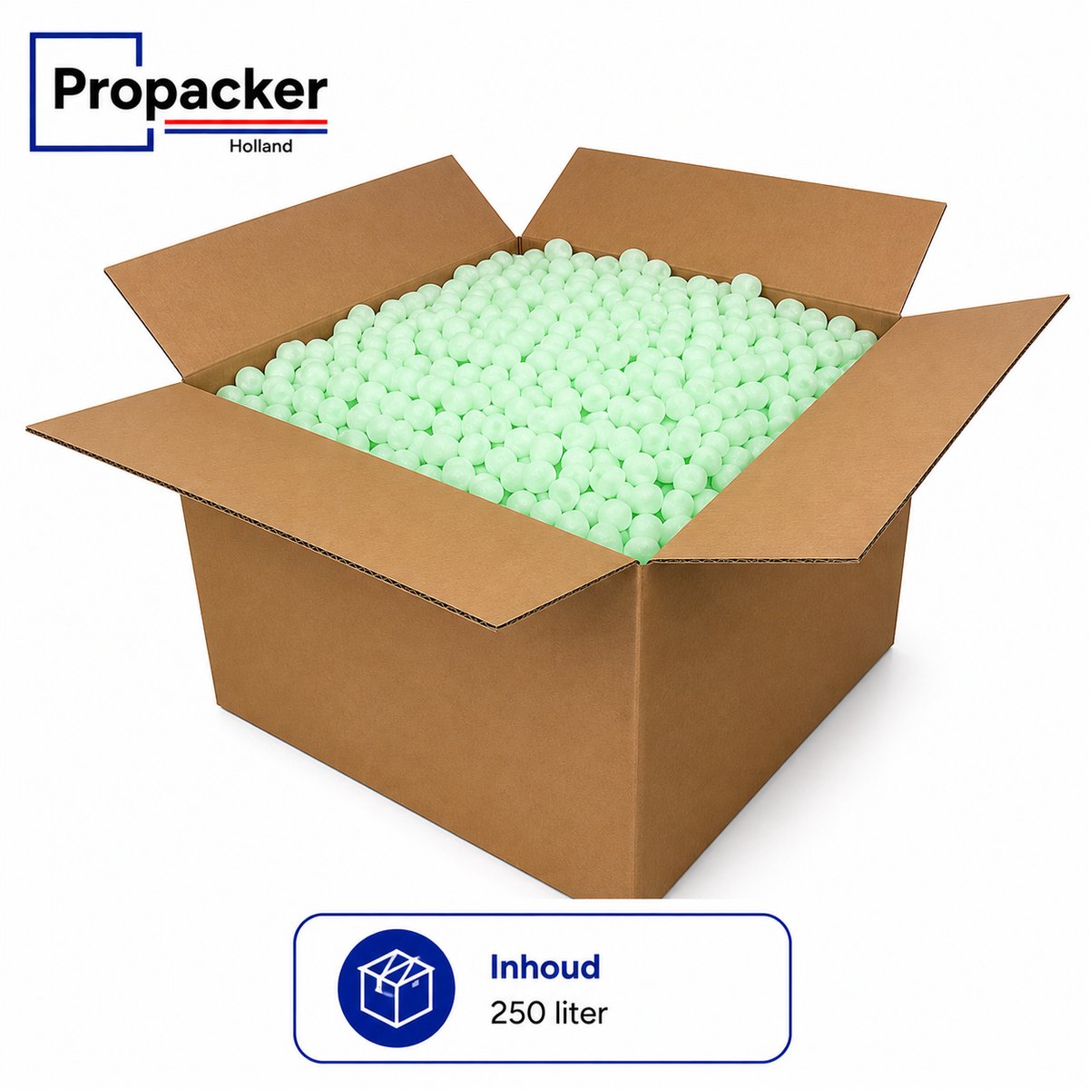 Opvulchips 250 liter – Lichtgroen – Beschermend opvulmateriaal - Propacker