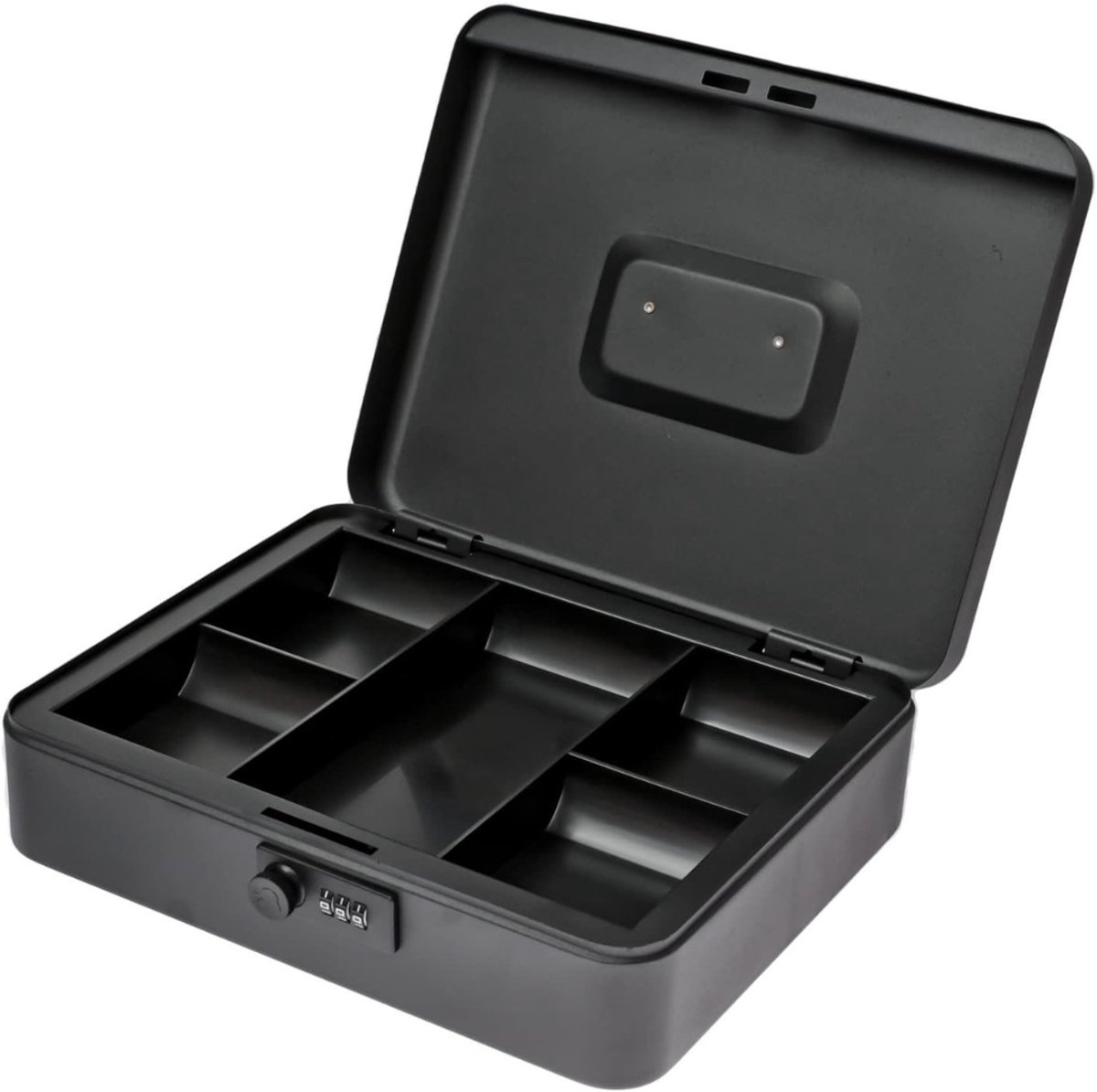 Allvia® Geldkistje met Sleutel - Geldkluis - Geldkistje - Combinatieslot - Zwart - 9 cm x 24 cm x 30 cm