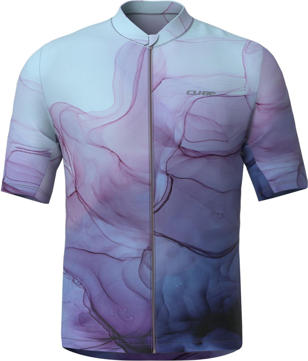 CUBE Fietsshirt JERSEY CMPT ARTLINE S/S BLUE/PURPLE XL