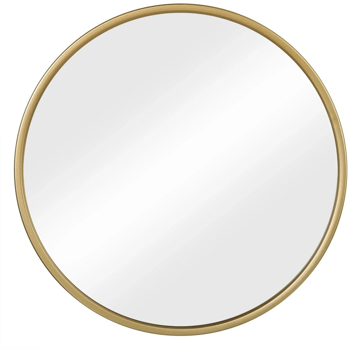 Klarven® Wandspiegel 60x60cm golden - Rond, Helder spiegelbeeld zonder vervorming - Stevig metalen frame met MDF paneel - Rond Ø 60 cm