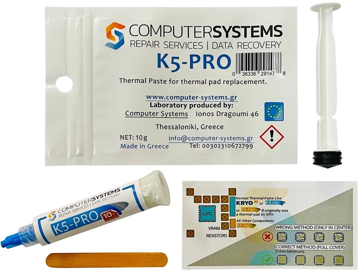 Computersystemen reparatieservice - K5 Pro 10g spuit - viskeuze thermische pasta - voor effectieve hitteafvoer - ShopVlot