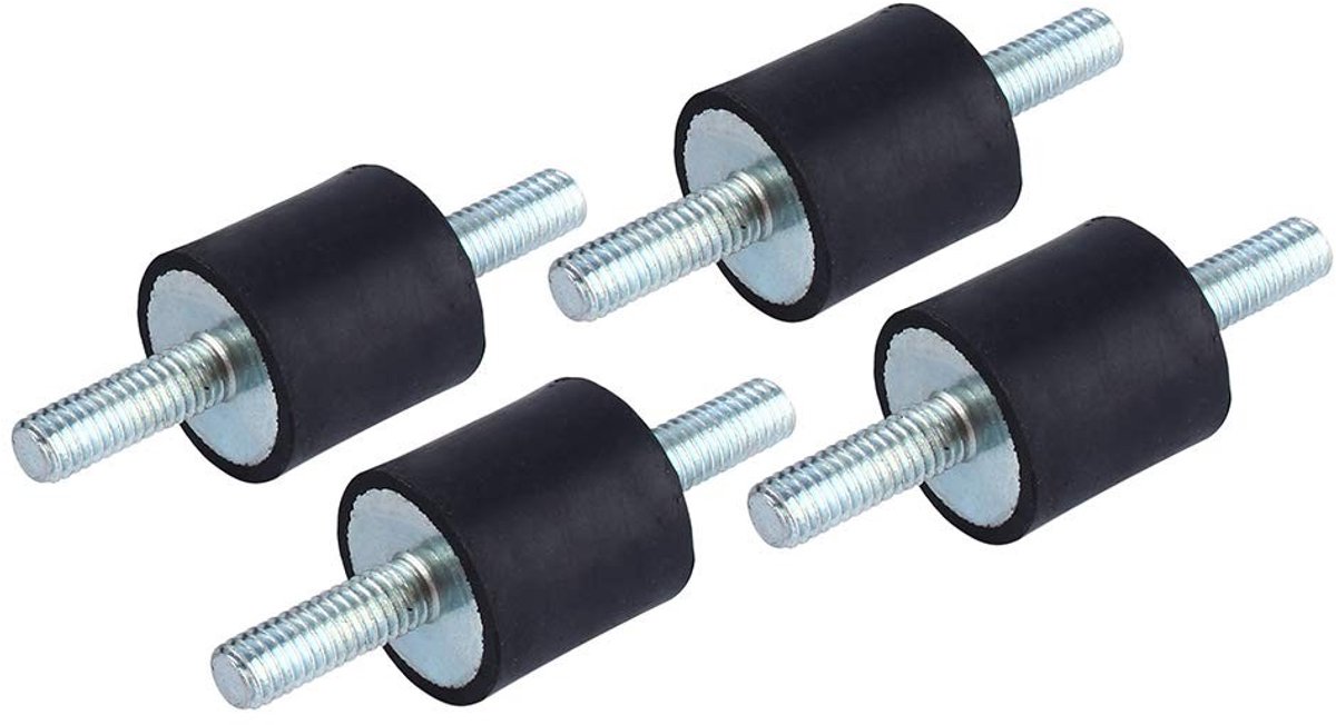 M6 Rubber Anti-vibratie Isolator voor Schokdempers, 20 x 20 mm, Montagebeugels voor Luchtcompressor met Schroeven