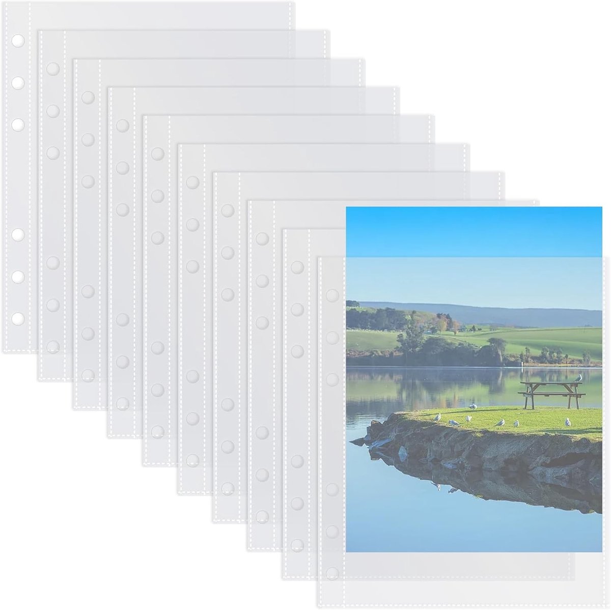 40 Stuks Transparante Plastic Enveloppen voor 6-Ring Map - Waterdicht en Stofbestendig voor Foto's, Postkaarten en Documenten