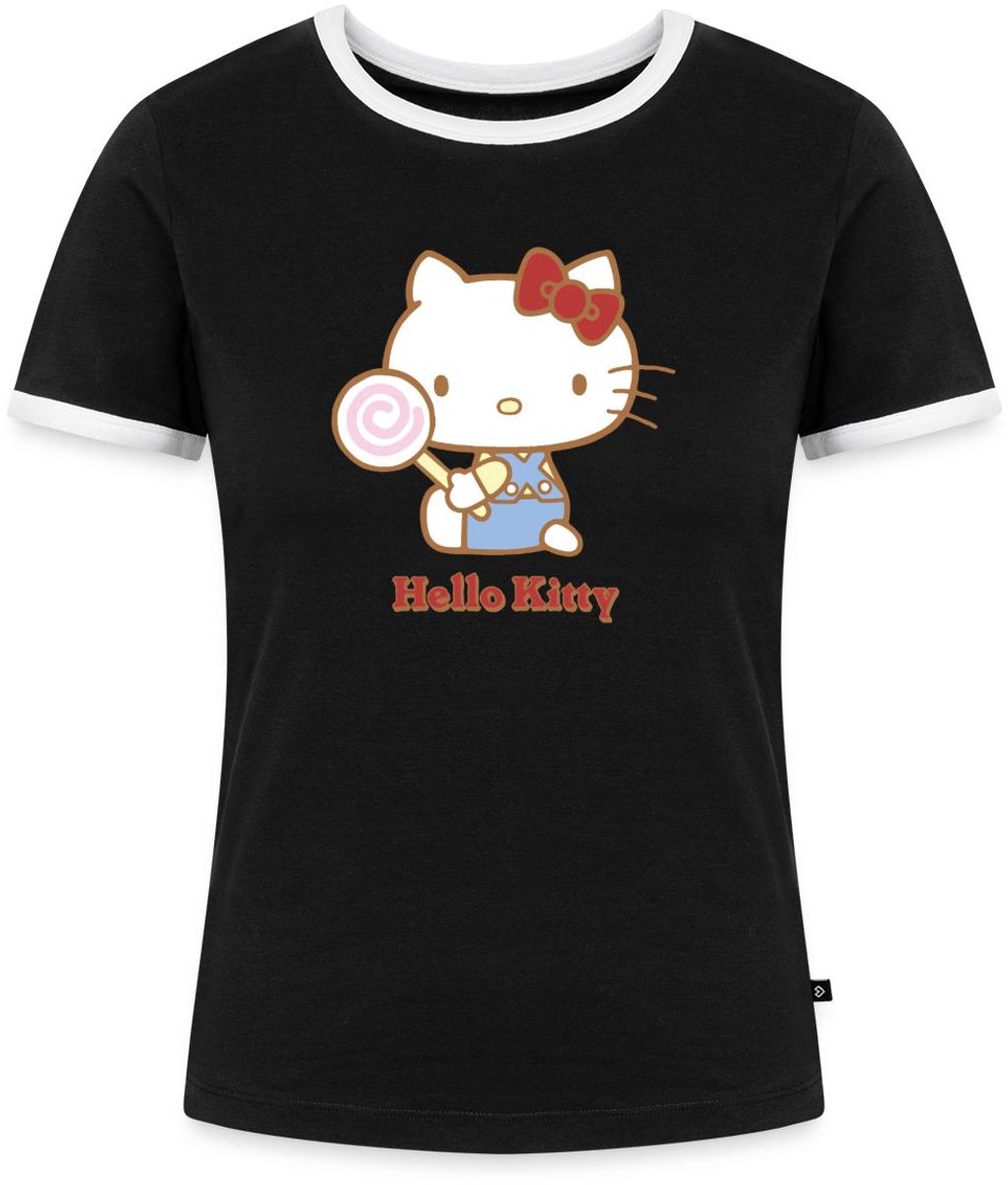 Hello Kitty Met Een Lollipop Vrouwen Contrast Shirt